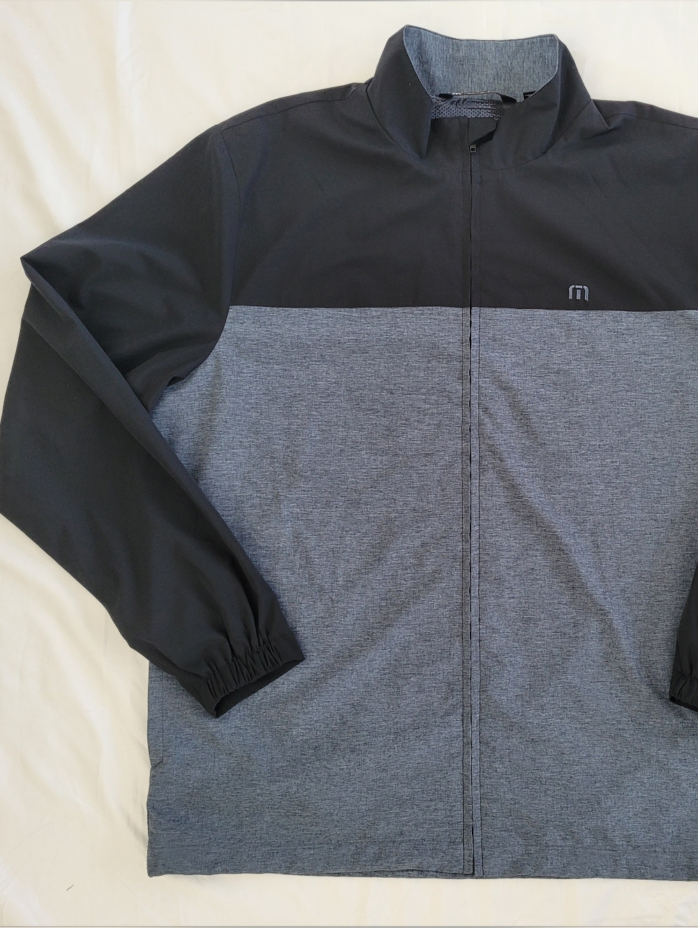 Travis Mathew Men's Two-Tone Blue Full-Zip Light Weight Jacket